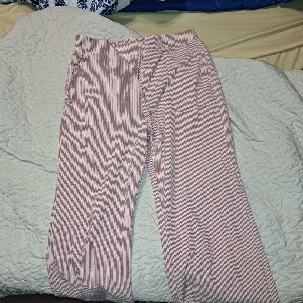 Pink And White Striped Pants